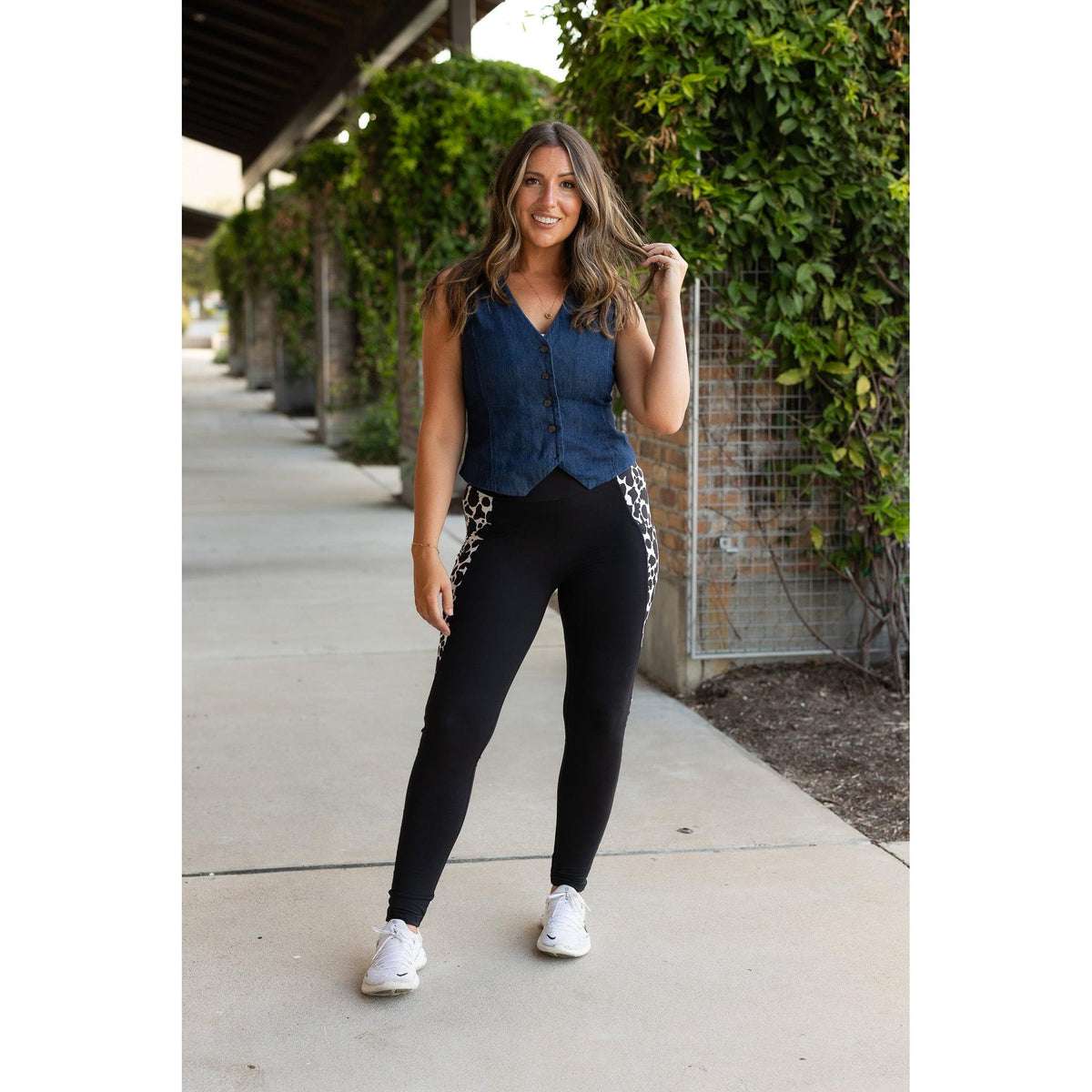 Ready to Ship | The Carolina - Cow Print Panel Leggings