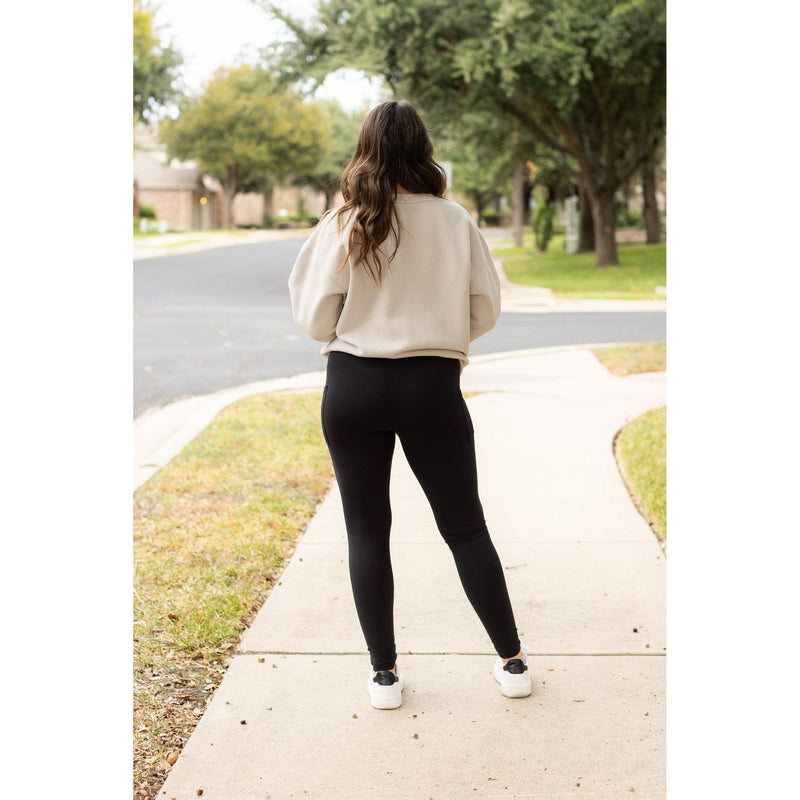 Ready to Ship | BLACK FULL-LENGTH Leggings with POCKET  - Luxe Leggings by Julia Rose®