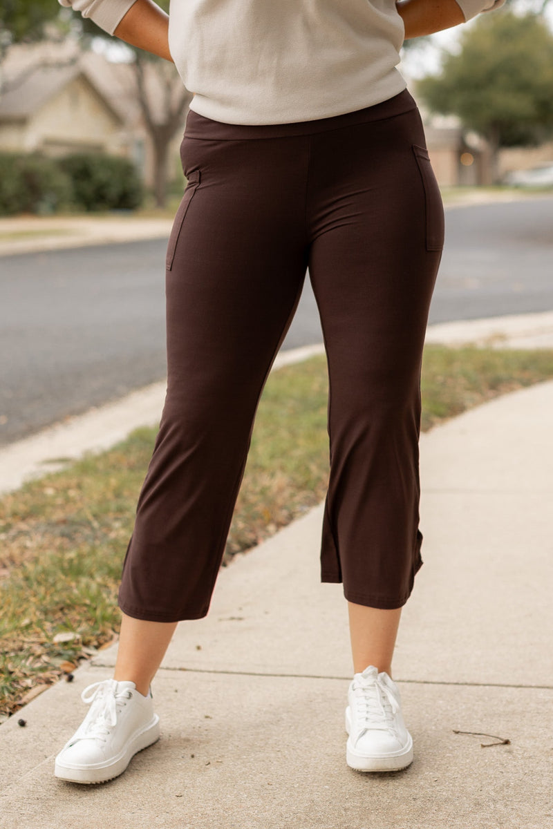 Ready to Ship  | The Whitney - Brown High Waisted Gaucho Pants ROUND 2 *