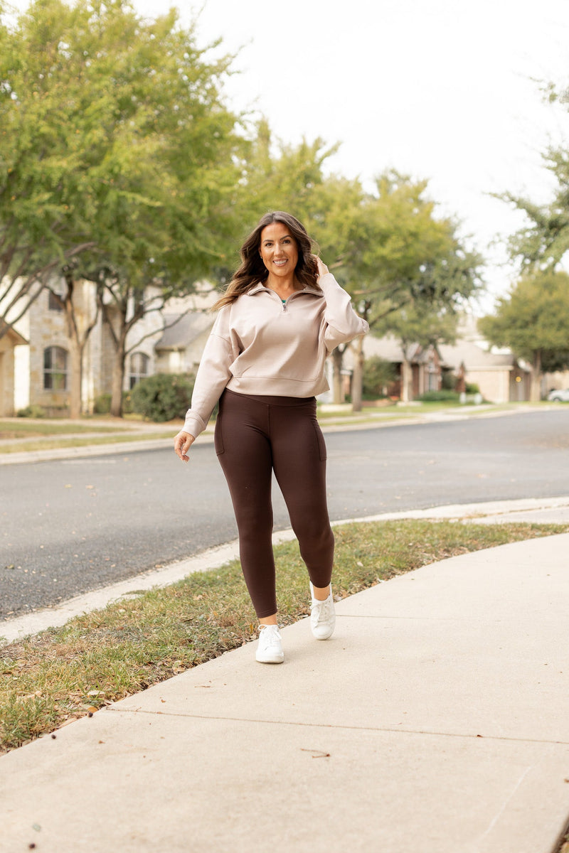 *Ready to Ship | Brown FLEECE Full Length Leggings with Pockets*  - Luxe Leggings by Julia Rose®