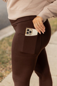 *Ready to Ship | Brown FLEECE Full Length Leggings with Pockets*  - Luxe Leggings by Julia Rose®