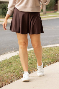 Ready to Ship | The Britt - Brown Skort*