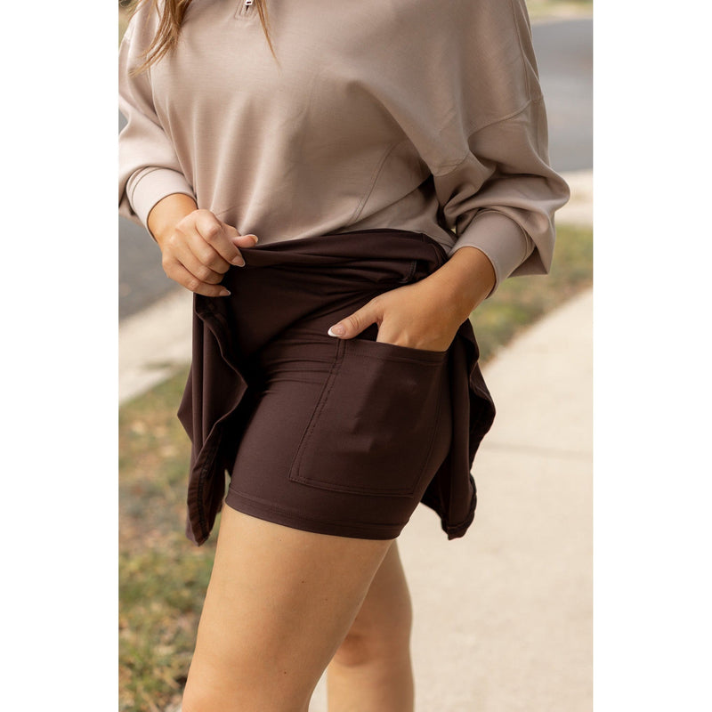 Ready to Ship | The Britt - Brown Skort