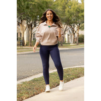 *Ready to Ship | The Nadia - NAVY Crossover Full Length Leggings with Pockets  - Luxe Leggings by Julia Rose®