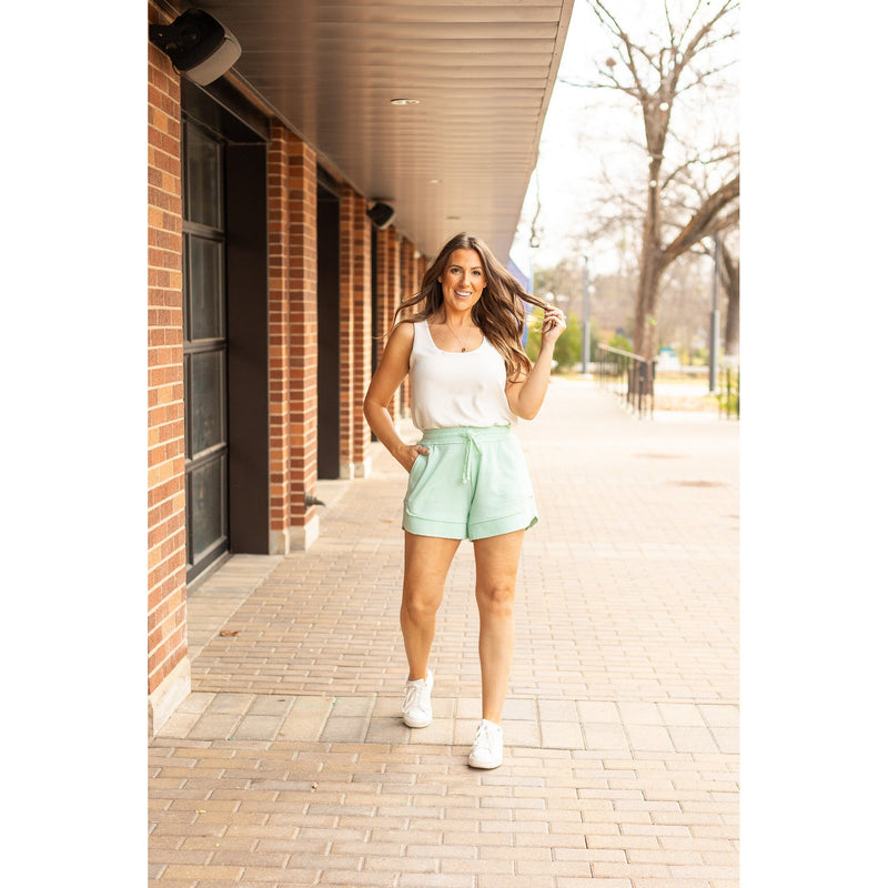Ready to Ship | The Emelia Terry Cloth Shorts - Mint