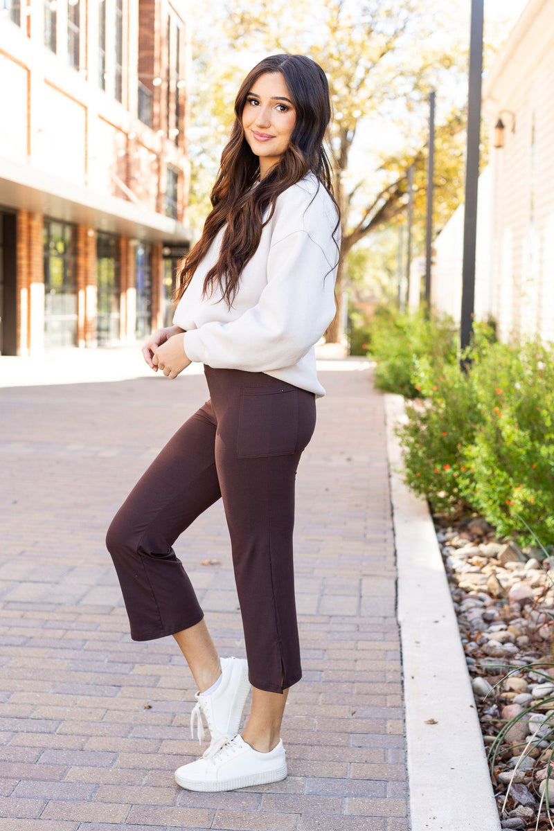 Ready to Ship  | The Whitney - Brown High Waisted Gaucho Pants ROUND 2 *