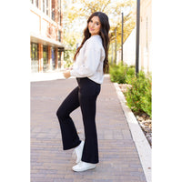 Ready to Ship | The Vanessa - 30” - Black Bootcut Leggings R3