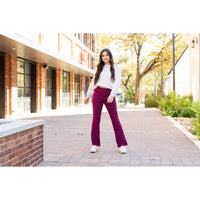 Ready to Ship  | The Maeve - 30"  MAROON Bootcut Leggings with Pockets*