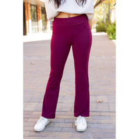 Ready to Ship  | The Maeve - 30"  MAROON Bootcut Leggings with Pockets*