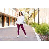 *Ready to Ship | The Molly - MAROON Crossover Full Length Leggings with Pockets  - Luxe Leggings by Julia Rose®