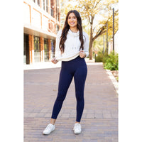 *Ready to Ship | The Nadia - NAVY Crossover Full Length Leggings with Pockets  - Luxe Leggings by Julia Rose®