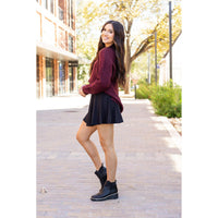 Julia Rose The Brielle black skort, Women wearing black skort with built-in shorts