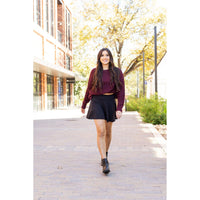 Julia Rose The Brielle black skort, Women wearing black skort with built-in shorts
