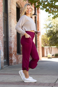 Ready to Ship | The Courtney - Maroon High Waisted Gaucho Pants - ROUND 2