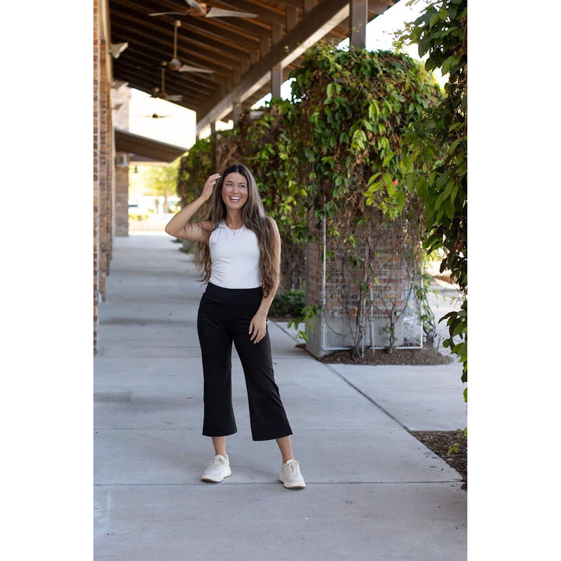 Ready to Ship  | The Gabriella -Black  High Waisted Gaucho Pants - Round 5