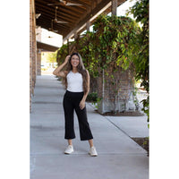 Julia Rose The Gabriella black high-waisted gaucho pants, Women wearing black gaucho pants high waisted
