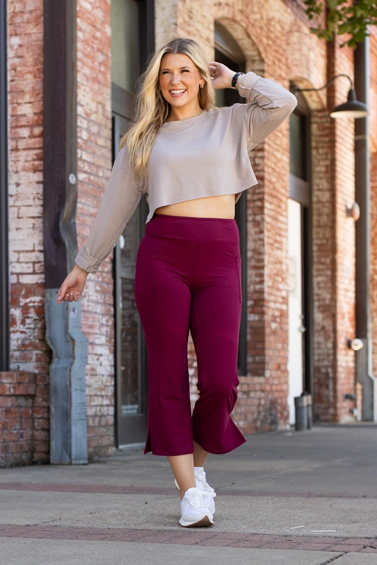 Ready to Ship | The Courtney - Maroon High Waisted Gaucho Pants - ROUND 2