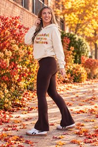 The Brandy - Brown Flare Leggings WITH POCKETS