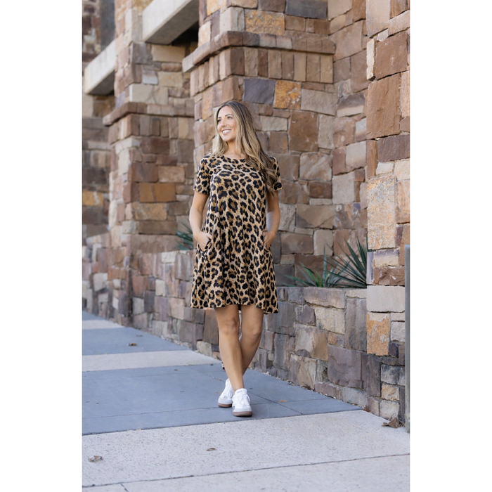 Cassidy - Leopard Swing Dress*
