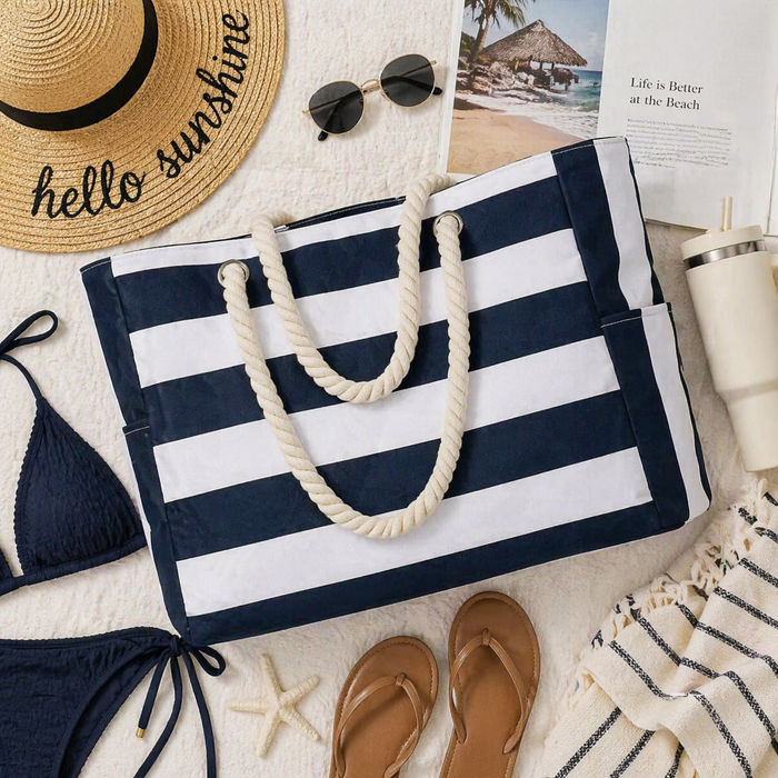 The Dana - Navy Beach Bag