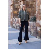 Natalie-Black Super Flare Leggings