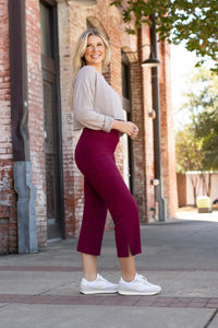 Ready to Ship | The Courtney - Maroon High Waisted Gaucho Pants - ROUND 2