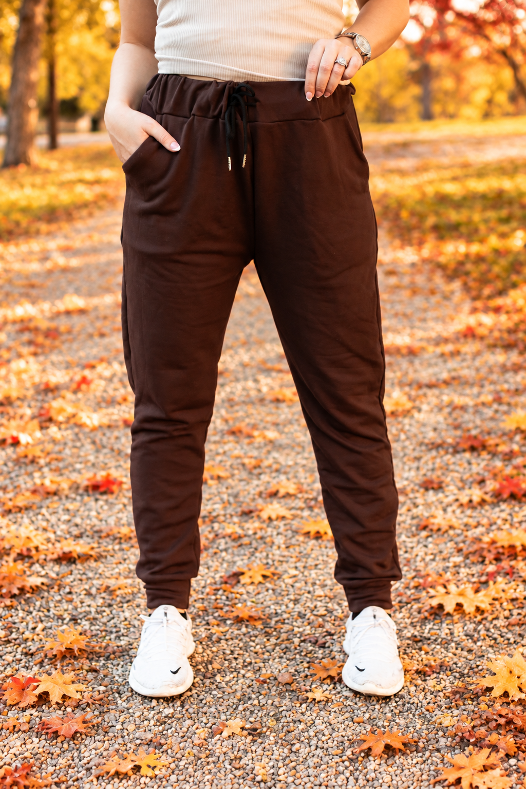 Brinley - Brown Fleece Joggers