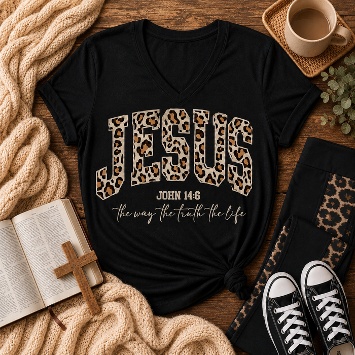 Jesus - John 14:6 V-NECK Graphic Tee