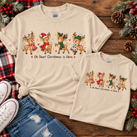 Oh Deer Christmas is Here Graphic Apparel