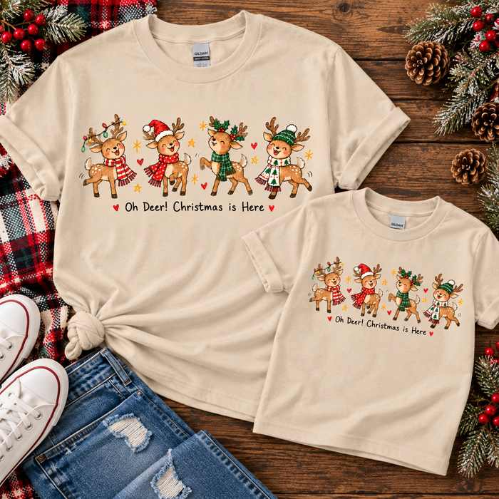 Oh Deer Christmas is Here Graphic Apparel