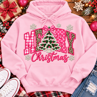 Pink Merry Christmas Graphic Apparel