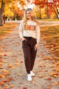 Brinley - Brown Fleece Joggers