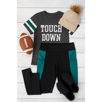 Ready to Ship | The Gracie- Green Panel Full Length Leggings