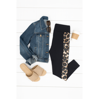 Stylish leopard print panel leggings for everyday wear