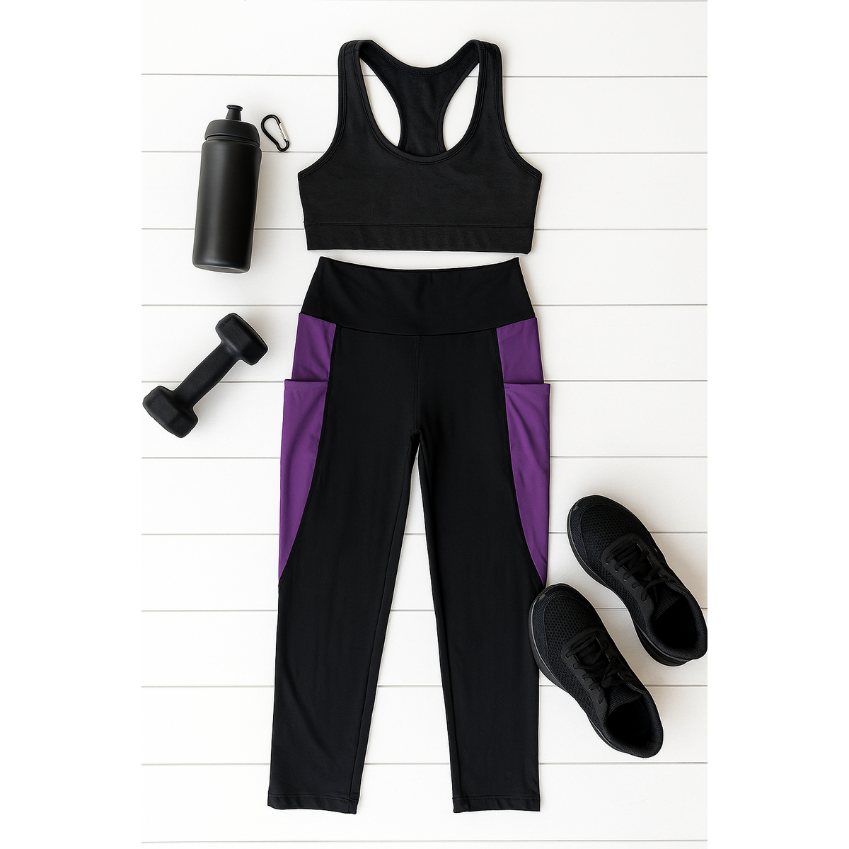 Ready to Ship | The Presley - Purple Panel Full Length Leggings