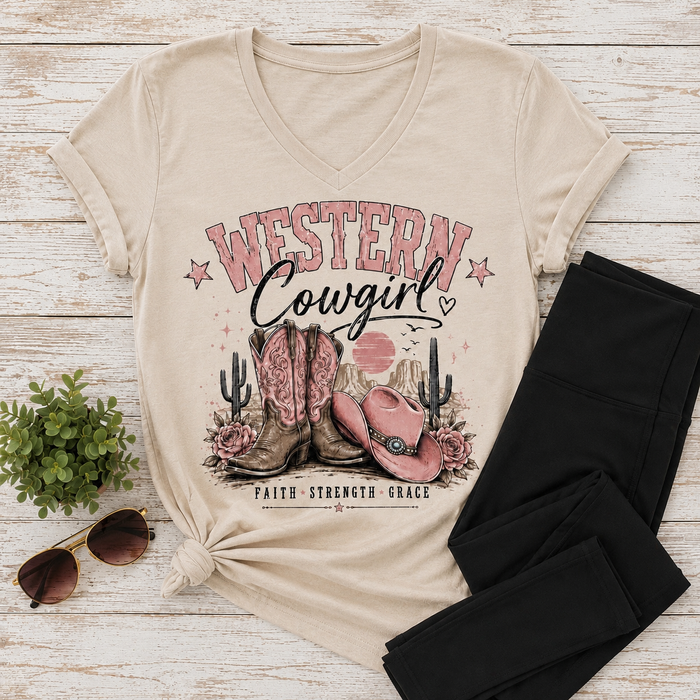 Western Cowgirl V-NECK