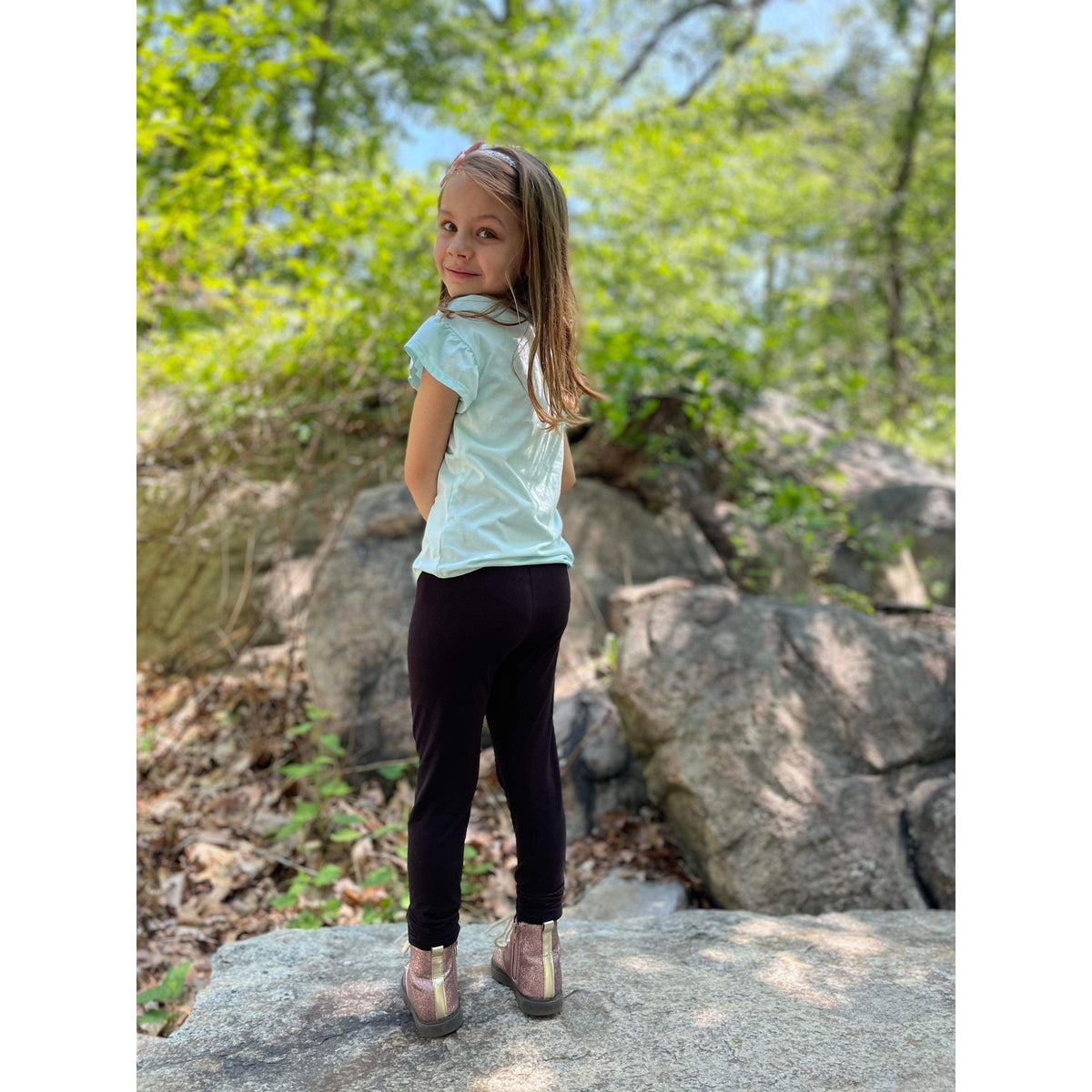 Julia Rose kids luxe leggings capris and biker shorts, Kids wearing Julia Rose luxe leggings