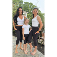 Julia Rose kids luxe leggings capris and biker shorts, Kids wearing Julia Rose luxe leggings