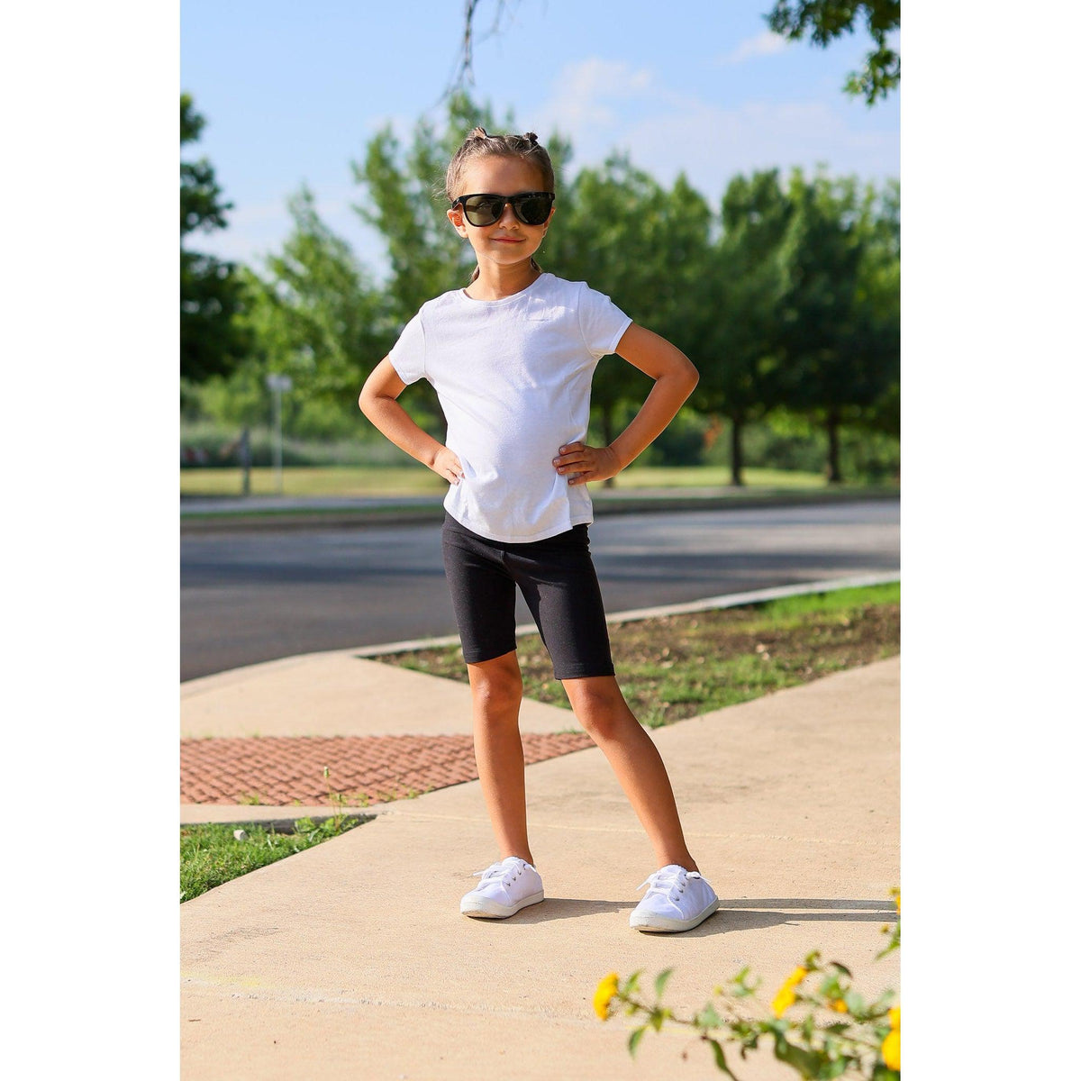 Julia Rose kids luxe leggings capris and biker shorts, Kids wearing Julia Rose luxe leggings