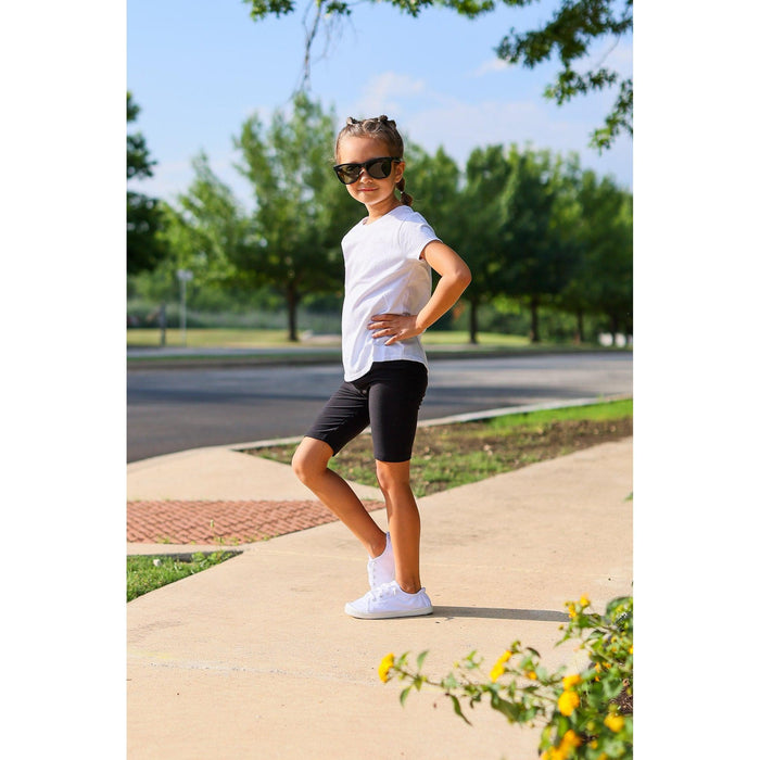 Julia Rose kids luxe leggings capris and biker shorts, Kids wearing Julia Rose luxe leggings