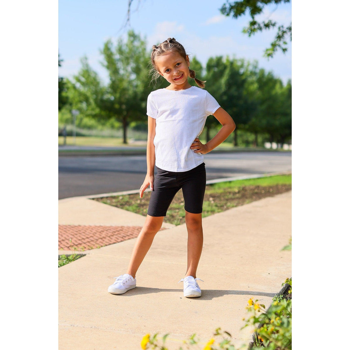 Julia Rose kids luxe leggings capris and biker shorts, Kids wearing Julia Rose luxe leggings