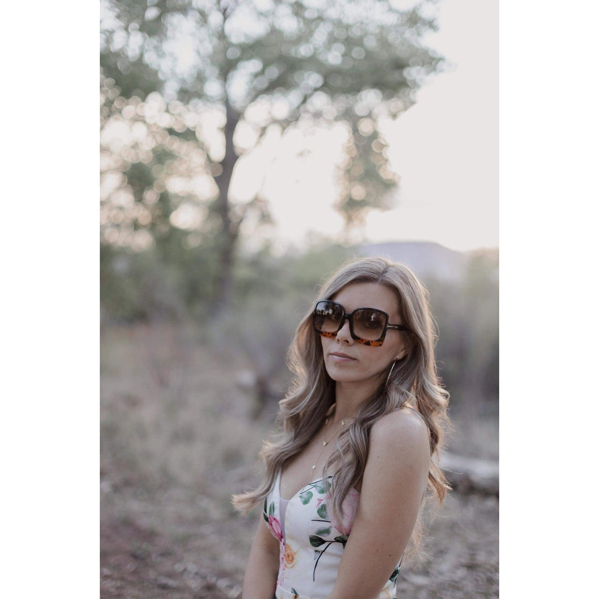 Tortoise  Megan Oversized Gradient Sunglasses