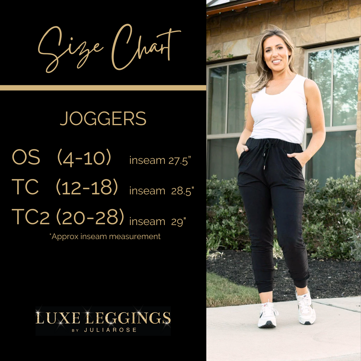 Julia Rose The Reagan black joggers, Women wearing black joggers Luxe Leggings by Julia Rose