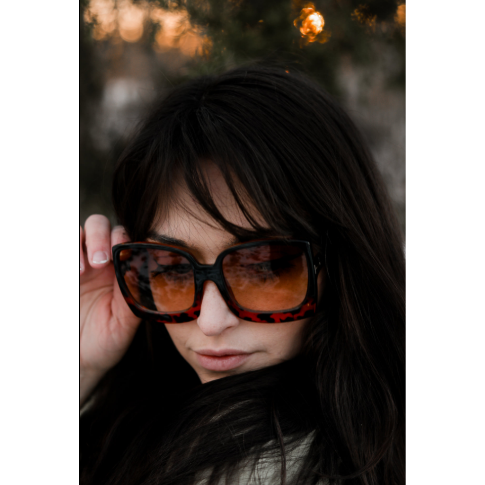 Tortoise  Megan Oversized Gradient Sunglasses